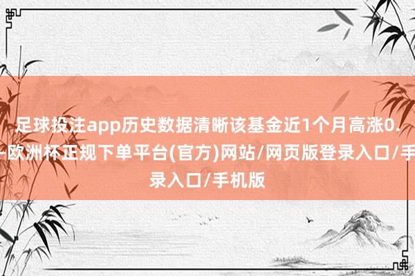 足球投注app历史数据清晰该基金近1个月高涨0.02%-欧洲杯正规下单平台(官方)网站/网页版登录入口/手机版