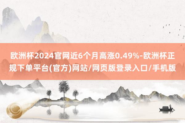 欧洲杯2024官网近6个月高涨0.49%-欧洲杯正规下单平台(官方)网站/网页版登录入口/手机版