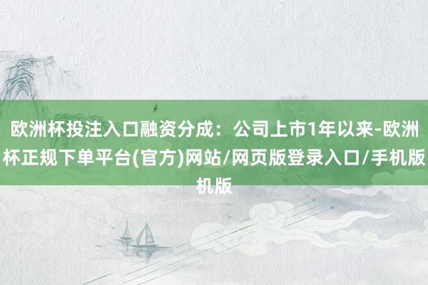 欧洲杯投注入口融资分成：公司上市1年以来-欧洲杯正规下单平台(官方)网站/网页版登录入口/手机版